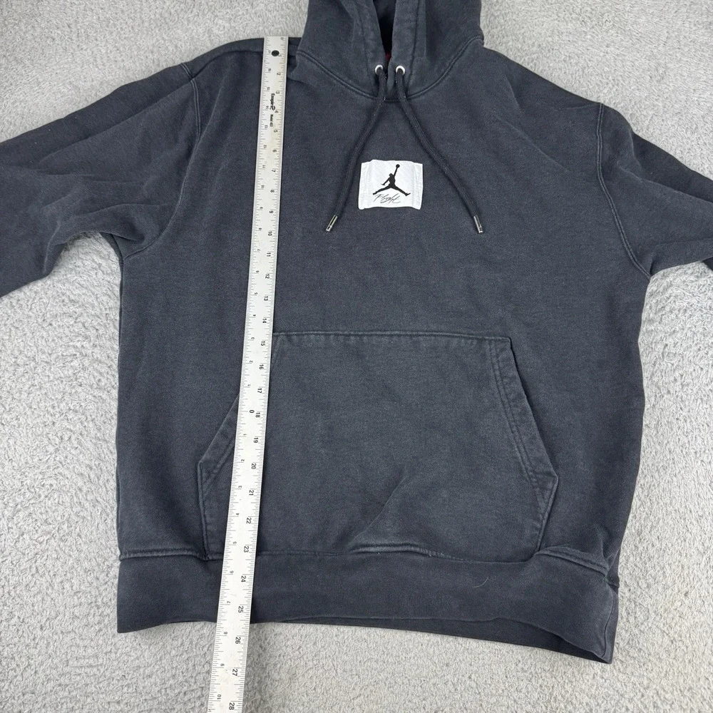 Jordan Hoodie Mens Medium Black Flight Patch‎ Pullover Sweatshirt Heavy Jumpman